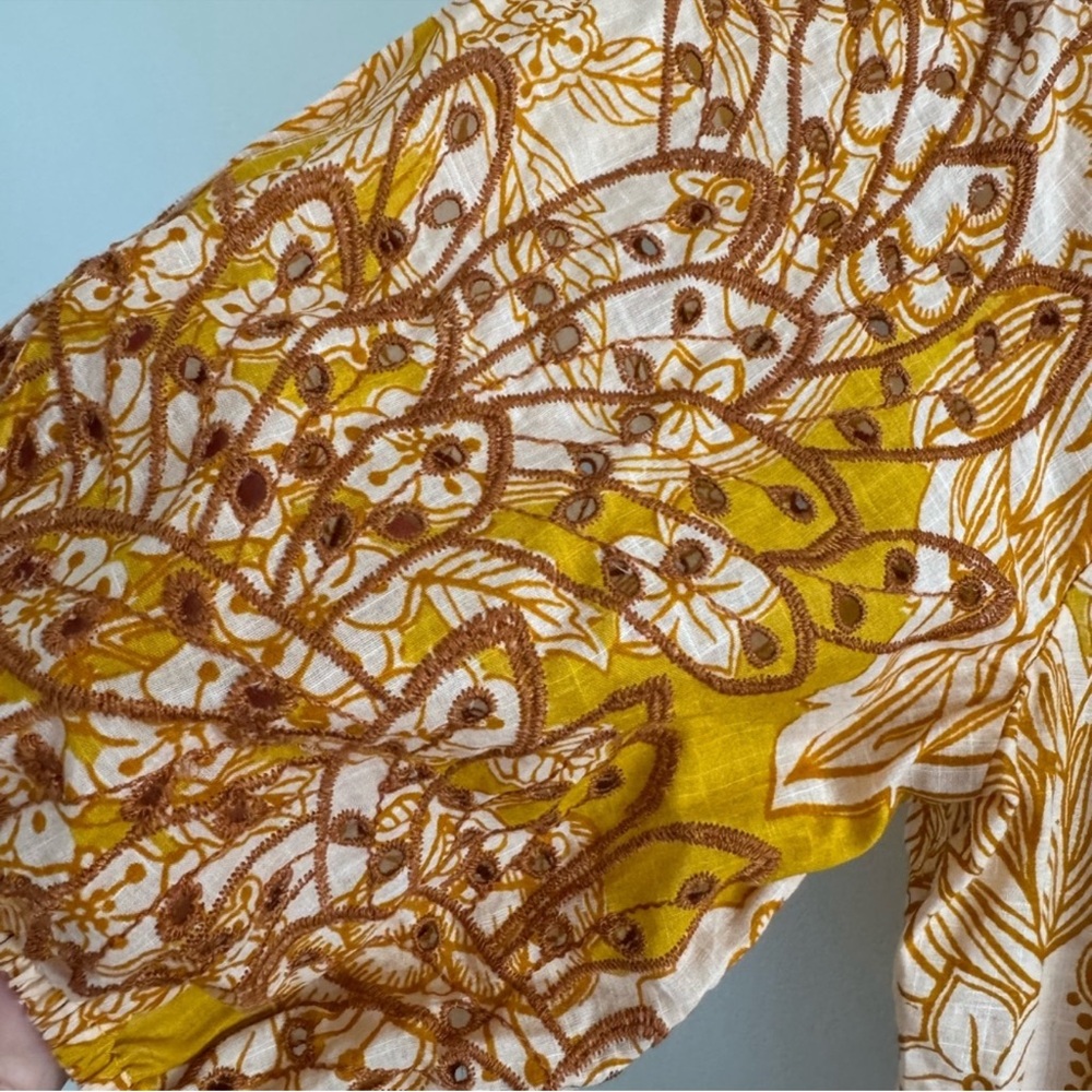 NWOT By Anthropologie Ember Kaftan Floral Embroidered Beach Cover Up - Picture 7 of 9